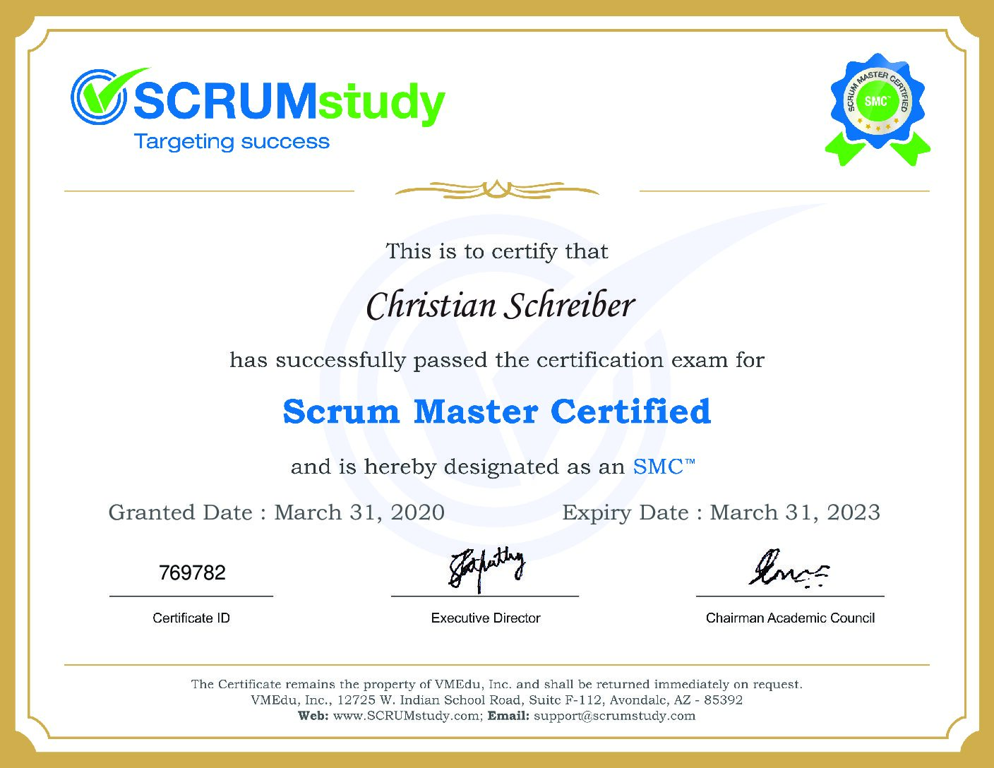 Scrum Master Certified - SMC